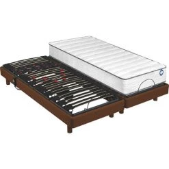 Sommier Relaxation Cerisier Bultex Pop Art Sigma 2x90x200 - Marron -Sommier Soldes 18506444 3