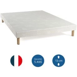 SOMEO Sommier Tapissier Recouvert 13 Cm NIAGARA 80x190 - Blanc -Sommier Soldes 18593418 3