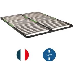 SOMEO Cadre à Lattes Morphologique Zone Bassin épaules Luxe 140x190 - Noir -Sommier Soldes 18593500 3
