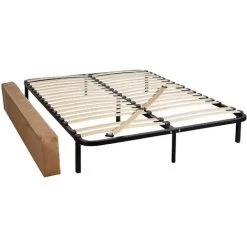 TERRE DE NUIT Sommier Cadre à Lattes Métal En Kit 140x190 - Noir 7 TERRE DE NUIT Sommier Cadre à Lattes Métal En Kit 140x190 - Noir -Sommier Soldes 18593592 3