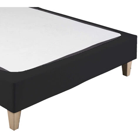 TERRE DE NUIT Cache-sommier Coton Jersey Noir 80x200 - Noir 5 TERRE DE NUIT Cache-sommier Coton Jersey Noir 80x200 - Noir – Image 3