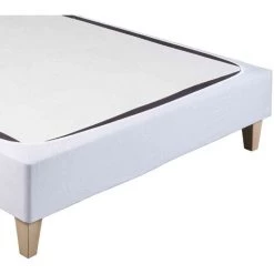 TERRE DE NUIT Cache-sommier Coton Jersey Blanc 90x200 - Blanc -Sommier Soldes 18594565 3