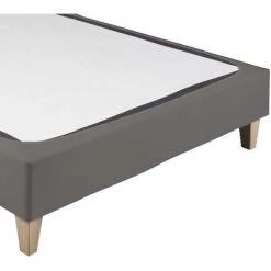 TERRE DE NUIT Cache-sommier Coton Jersey Taupe 80x200 - Taupe -Sommier Soldes 18852340 3