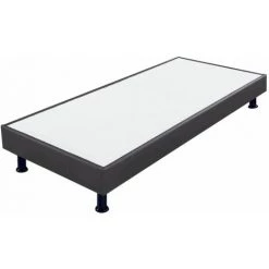 EBAC LITERIE Sommier Tapissier + Pieds 80x200 SP18 13 Lattes Simili Gris - Gris