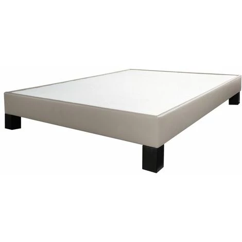 EBAC LITERIE Sommier Tapissier + Pieds 140x190 SP18 12 Lattes Simili Taupe - Taupe 3 EBAC LITERIE Sommier Tapissier + Pieds 140x190 SP18 12 Lattes Simili Taupe - Taupe