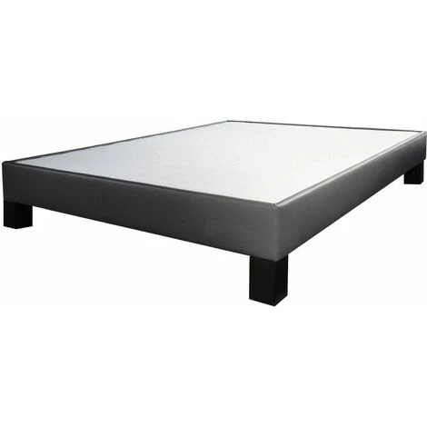 EBAC LITERIE Sommier Tapissier + Pieds 160x200 SP18 13 Lattes Simili Gris - Gris 3 EBAC LITERIE Sommier Tapissier + Pieds 160x200 SP18 13 Lattes Simili Gris - Gris