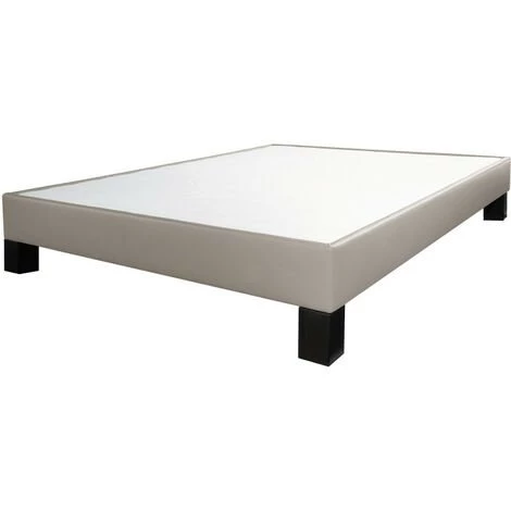 EBAC LITERIE Sommier Tapissier + Pieds 160x200 SP18 13 Lattes Simili Taupe - Taupe 3 EBAC LITERIE Sommier Tapissier + Pieds 160x200 SP18 13 Lattes Simili Taupe - Taupe