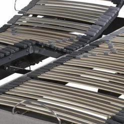 EBAC LITERIE Sommier électrique Confort + Réglage Fermeté Zone Lombaires - Lin - 2x90x200 - - Lin -Sommier Soldes 19712066 2