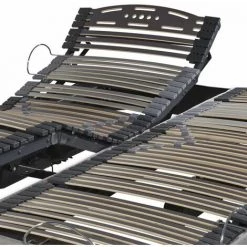 EBAC LITERIE Sommier électrique Confort + Réglage Fermeté Zone Lombaires - Lin - 2x90x200 - - Lin -Sommier Soldes 19712066 4