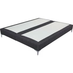 EBAC LITERIE Sommier + Pieds Tenor 90+90x200 Tissu Anthracite 26 Lattes - Anthracite