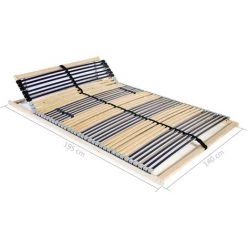 ASUPERMALL Sommier A Lattes Avec 42 Lattes 7 Zones 140 X 200 Cm -Sommier Soldes 20850655 4