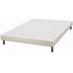 EBAC LITERIE Sommier Tapissier + Pieds 140x190 SR15 12 Lattes Sahara - Ficelle