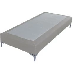 EBAC LITERIE Sommier + Pieds Tenor 80x200 Tissu Lin 13 Lattes - Lin