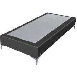 EBAC LITERIE Sommier + Pieds Tenor 90x200 Simili Anthracite 13 Lattes - Anthracite