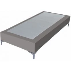 EBAC LITERIE Sommier + Pieds Tenor 90x200 Simili Taupe 13 Lattes - Taupe