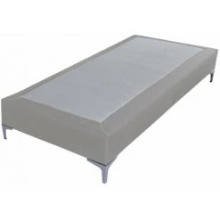 EBAC LITERIE Sommier + Pieds Tenor 90x200 Tissu Lin 13 Lattes - Lin