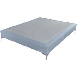 EBAC LITERIE Sommier + Pieds Tenor 140x190 Tissu Baltique 12 Lattes - Bleu Clair