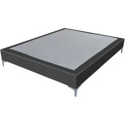 EBAC LITERIE Sommier + Pieds Tenor 140x190 Simili Anthracite 12 Lattes - Anthracite