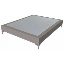 EBAC LITERIE Sommier + Pieds Tenor 140x190 Simili Taupe 12 Lattes - Taupe
