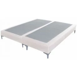 EBAC LITERIE Sommier + Pieds Tenor 80+80x200 Tissu Champagne 26 Lattes - Beige Clair