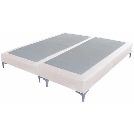 EBAC LITERIE Sommier + Pieds Tenor 80+80x200 Tissu Champagne 26 Lattes - Beige Clair 3 EBAC LITERIE Sommier + Pieds Tenor 80+80x200 Tissu Champagne 26 Lattes - Beige Clair