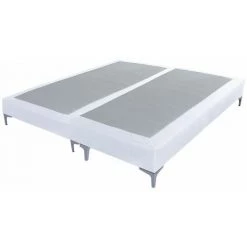 EBAC LITERIE Sommier + Pieds Tenor 80+80x200 Tissu Nacre 26 Lattes - Nacre