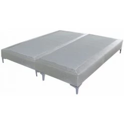 EBAC LITERIE Sommier + Pieds Tenor 80+80x200 Tissu Safari 26 Lattes - Gris Clair
