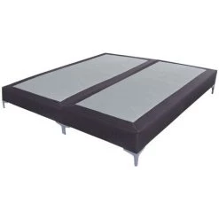 EBAC LITERIE Sommier + Pieds Tenor 90+90x200 Simili Anthracite 26 Lattes - Anthracite