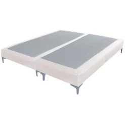 EBAC LITERIE Sommier + Pieds Tenor 90+90x200 Tissu Champagne 26 Lattes - Beige Clair