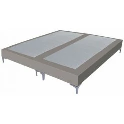 EBAC LITERIE Sommier + Pieds Tenor 90+90x200 Simili Taupe 26 Lattes - Taupe