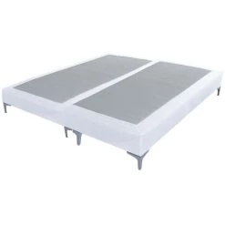 EBAC LITERIE Sommier + Pieds Tenor 90+90x200 Tissu Nacre 26 Lattes - Nacre