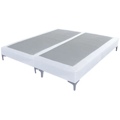 EBAC LITERIE Sommier + Pieds Tenor 90+90x200 Tissu Nacre 26 Lattes - Nacre 3 EBAC LITERIE Sommier + Pieds Tenor 90+90x200 Tissu Nacre 26 Lattes - Nacre