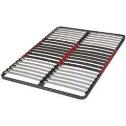 EBAC LITERIE Sommier à Lattes 140x190 C34 - 40 Lattes Bois - Fabrication Française - Gris