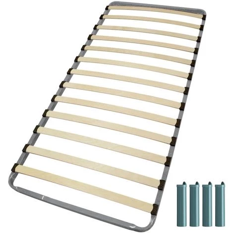 EBAC LITERIE Sommier à Lattes + Pieds 90x190 C213 - 13 Lattes Bois - Fabrication Française - Gris 3 EBAC LITERIE Sommier à Lattes + Pieds 90x190 C213 - 13 Lattes Bois - Fabrication Française - Gris