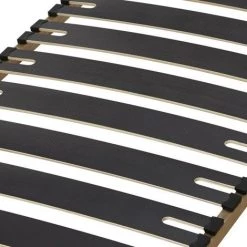 EBAC LITERIE Sommier à Lattes + Pieds 90x190 C310 - 10 Lattes Bois - Fabrication Française - Marron -Sommier Soldes 20980456 2