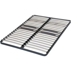 EBAC LITERIE Sommier à Lattes 140x200 C318 - 38 Lattes Bois - Fabrication Française - Gris