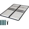 EBAC LITERIE Sommier à Lattes + Pieds 140x190 C318 - 36 Lattes Bois - Fabrication Française - Gris -Sommier Soldes 20980479 1