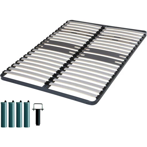 EBAC LITERIE Sommier à Lattes + Pieds 140x200 C318 - 38 Lattes Bois - Fabrication Française - Gris 3 EBAC LITERIE Sommier à Lattes + Pieds 140x200 C318 - 38 Lattes Bois - Fabrication Française - Gris