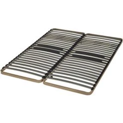 EBAC LITERIE Sommier à Lattes 2x80x200 C322 - 46 Lattes Bois - Fabrication Française - Marron