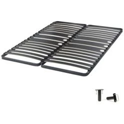 EBAC LITERIE Sommier à Lattes 2x80x200 C416 - 32 Lattes Bois - Fabrication Française - Gris