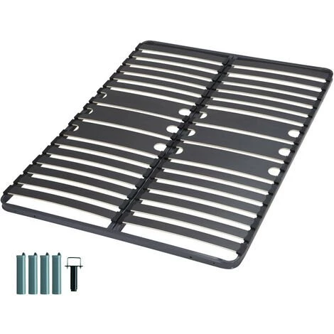EBAC LITERIE Sommier à Lattes + Pieds 140x190 C416 - 30 Lattes Bois - Fabrication Française - Gris 3 EBAC LITERIE Sommier à Lattes + Pieds 140x190 C416 - 30 Lattes Bois - Fabrication Française - Gris
