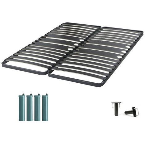 EBAC LITERIE Sommier à Lattes + Pieds 2x80x200 C416 - 32 Lattes Bois - Fabrication Française - Gris 3 EBAC LITERIE Sommier à Lattes + Pieds 2x80x200 C416 - 32 Lattes Bois - Fabrication Française - Gris