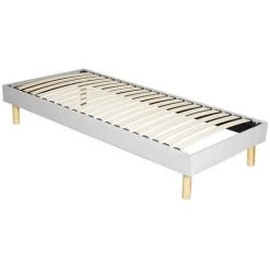 KINGOFDREAMS Adrien - Solide Et Confortable Sommier Tapissier + Pieds En 18 Cm - 70x190 - 13 Lattes - Montage Rapide Et Facile - Epaisseur Du Metal +/- 1,2 Mm