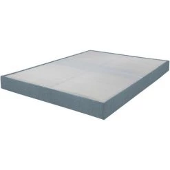 EBAC LITERIE Sommier Tapissier 140x200 Omega Tissu Baltique 2x18 Lattes - Bleu Clair