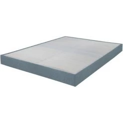 EBAC LITERIE Sommier Tapissier 160x200 Omega Tissu Baltique 2x18 Lattes - Bleu Clair