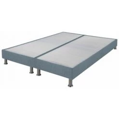 EBAC LITERIE Sommier Tapissier + Jeu De Pieds 70+70x190 Omega Tissu Baltique 18 Lattes - Bleu Clair