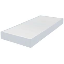 EBAC LITERIE Sommier Tapissier 90x200 Omega Tissu Nacre 18 Lattes - Nacre