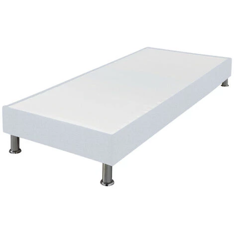 EBAC LITERIE Sommier Tapissier + Jeu De Pieds 90x190 Omega Tissu Nacre 18 Lattes - Nacre 3 EBAC LITERIE Sommier Tapissier + Jeu De Pieds 90x190 Omega Tissu Nacre 18 Lattes - Nacre