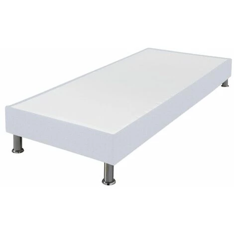 EBAC LITERIE Sommier Tapissier + Jeu De Pieds 90x200 Omega Tissu Nacre 18 Lattes - Nacre 3 EBAC LITERIE Sommier Tapissier + Jeu De Pieds 90x200 Omega Tissu Nacre 18 Lattes - Nacre