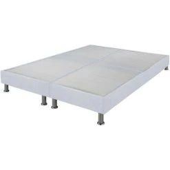 EBAC LITERIE Sommier Tapissier + Jeu De Pieds 90+90x200 Omega Tissu Nacre 18 Lattes - Nacre